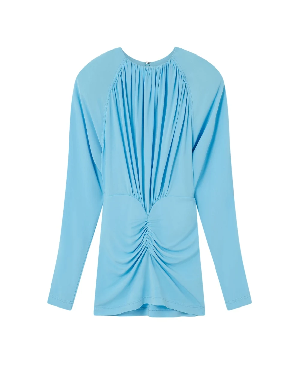 Платье плиссированное с длинными рукавами Stella McCartney 6A06393GU301, голубой цвет • Купить в интернет-магазине Kameron