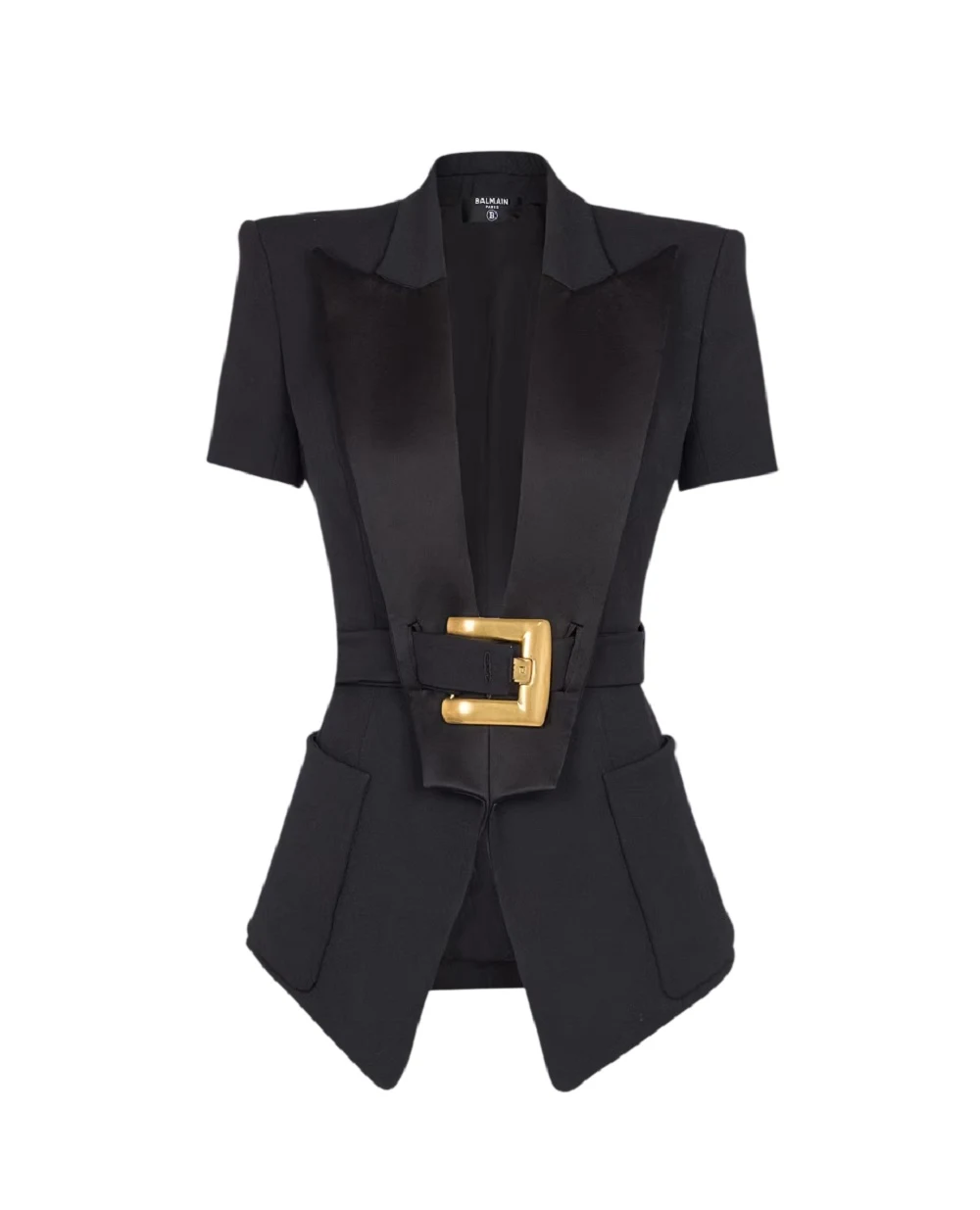 Жакет Grain de Poudre із вовни Balmain GF1SB225ME54, чорний колір • Купити в інтернет-магазині Kameron