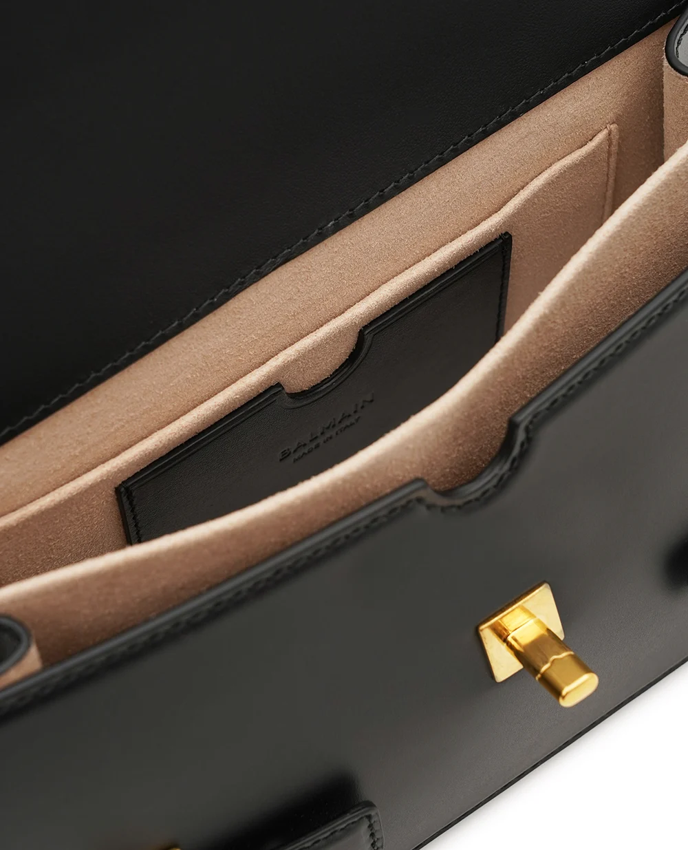 Шкіряна сумка B-Buzz Shoulder 24 Balmain DN1DA828LAVE, чорний колір • Купити в інтернет-магазині Kameron