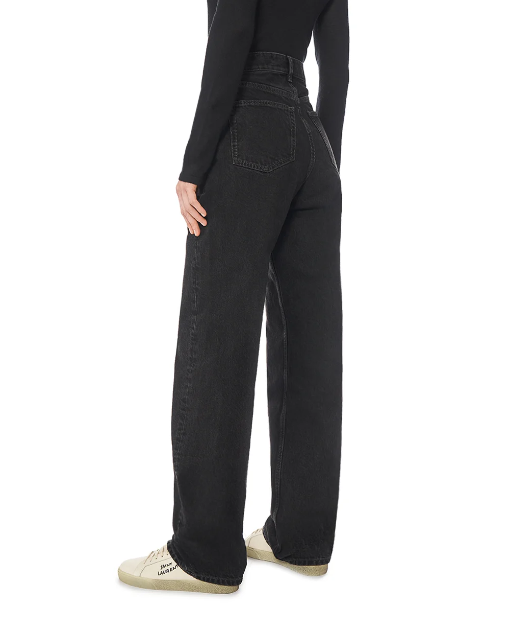 Джинси з V-подібною талією Saint Laurent 834135-Y13MA, чорний колір • Купити в інтернет-магазині Kameron