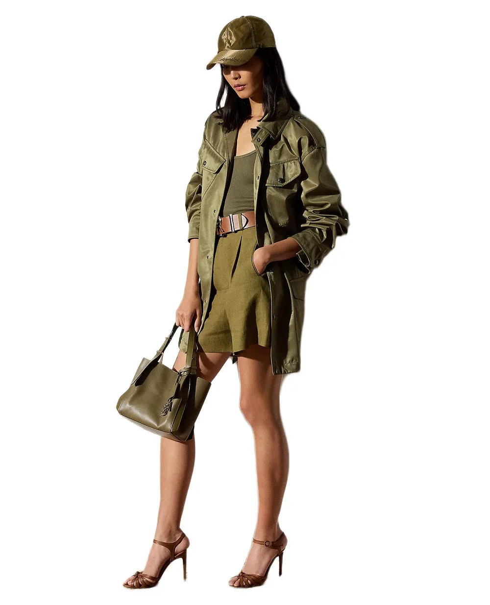 Льняные шорты Ralph Lauren Collection 290955060005, зеленый цвет • Купить в интернет-магазине Kameron