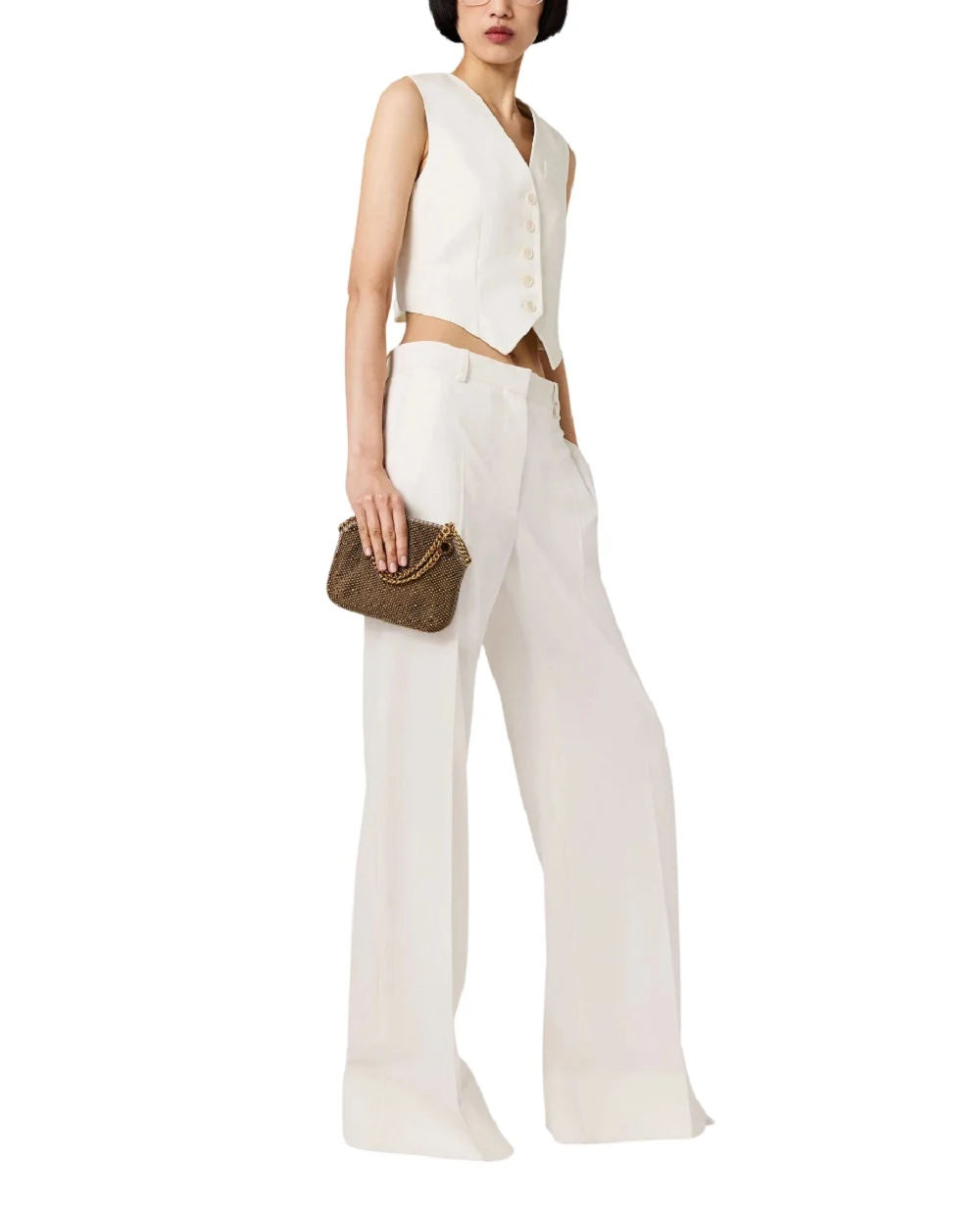 Брюки из шерсти Stella McCartney 6440203HU707, кремовый цвет • Купить в интернет-магазине Kameron