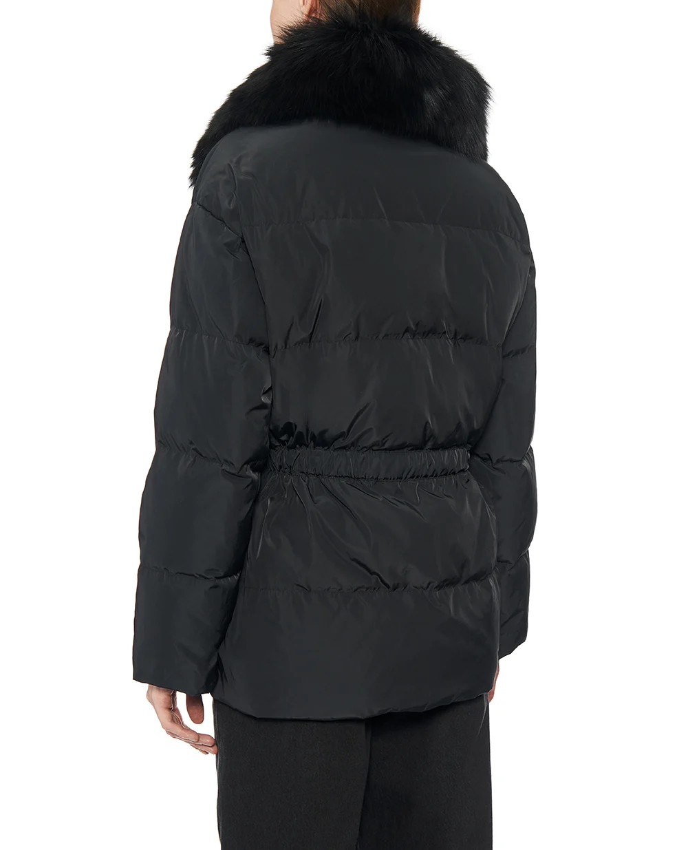 Куртка с варежками Yves Salomon 25WYV05572DOTM, черный цвет • Купить в интернет-магазине Kameron