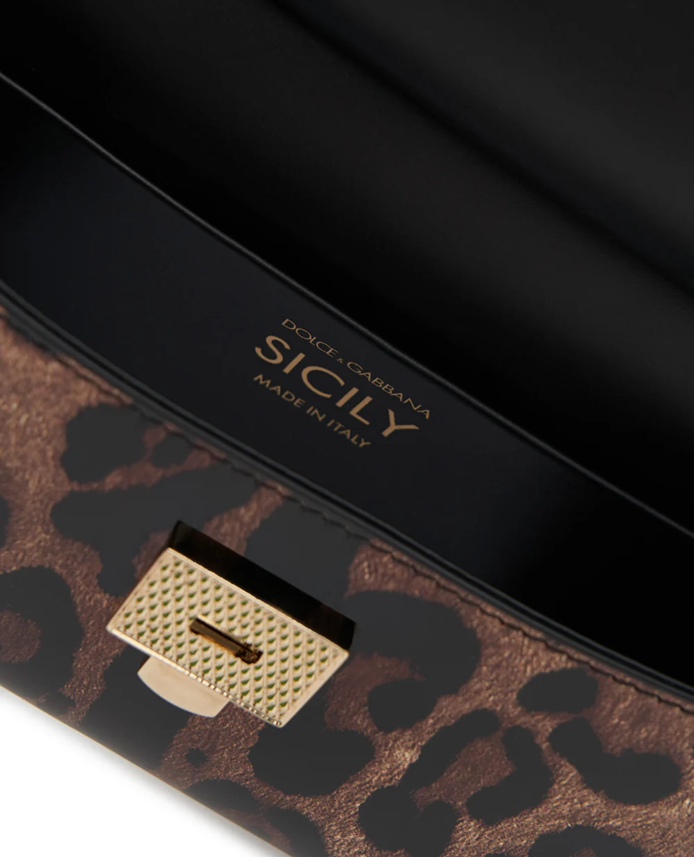 Сумка Sicily Small из кожи Dolce&Gabbana BB7116-BM568, коричневый цвет • Купить в интернет-магазине Kameron