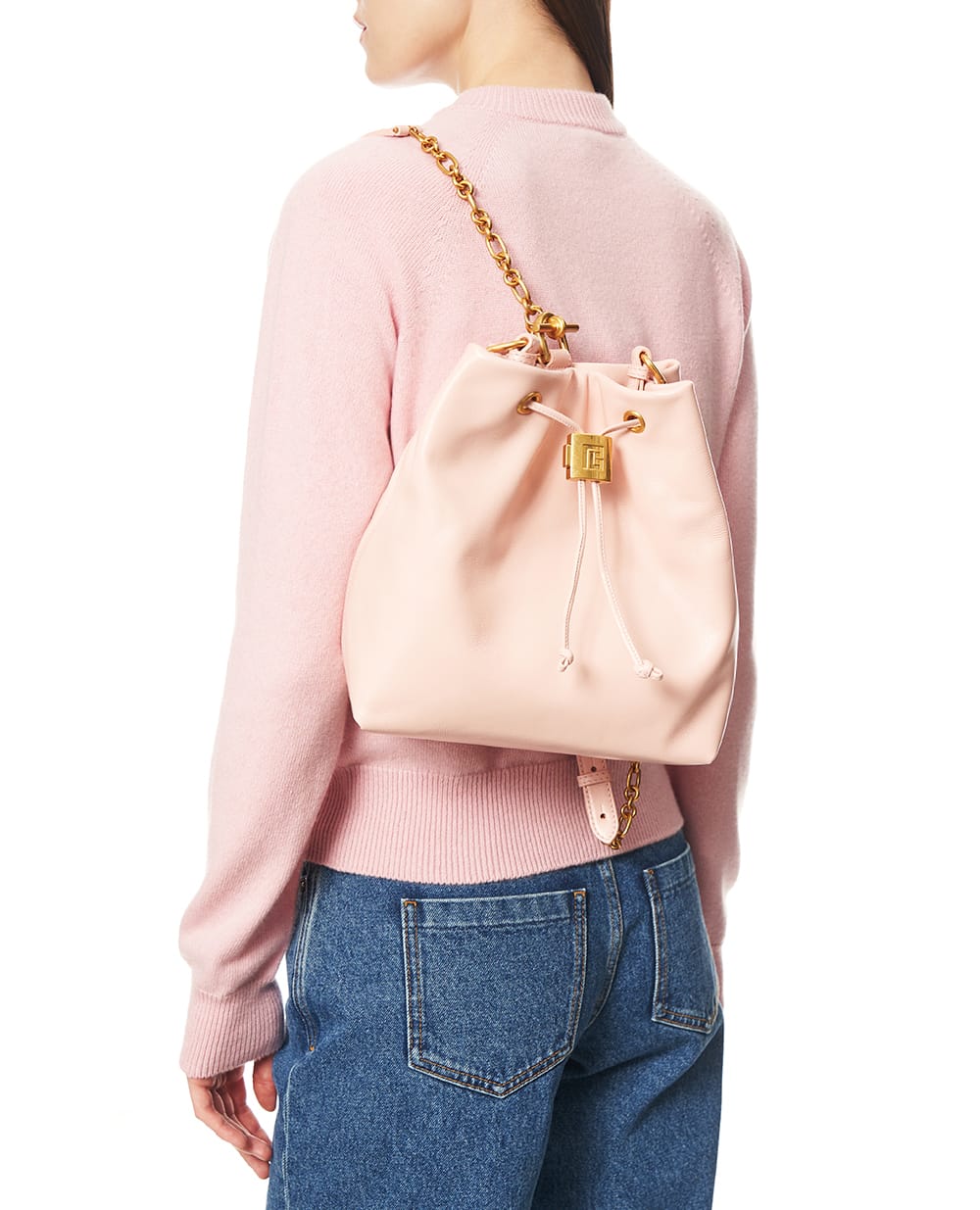 Рюкзак Pulse з телячої шкіри Balmain GN1GE036LMTE, рожевий колір • Купити в інтернет-магазині Kameron