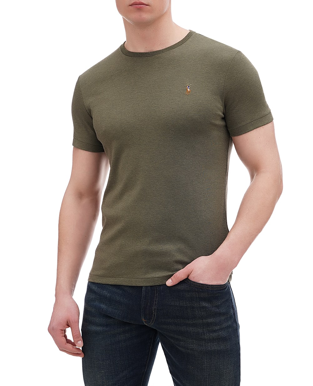 Футболка Polo Ralph Lauren 710740727087, темно-зеленый цвет • Купить в интернет-магазине Kameron