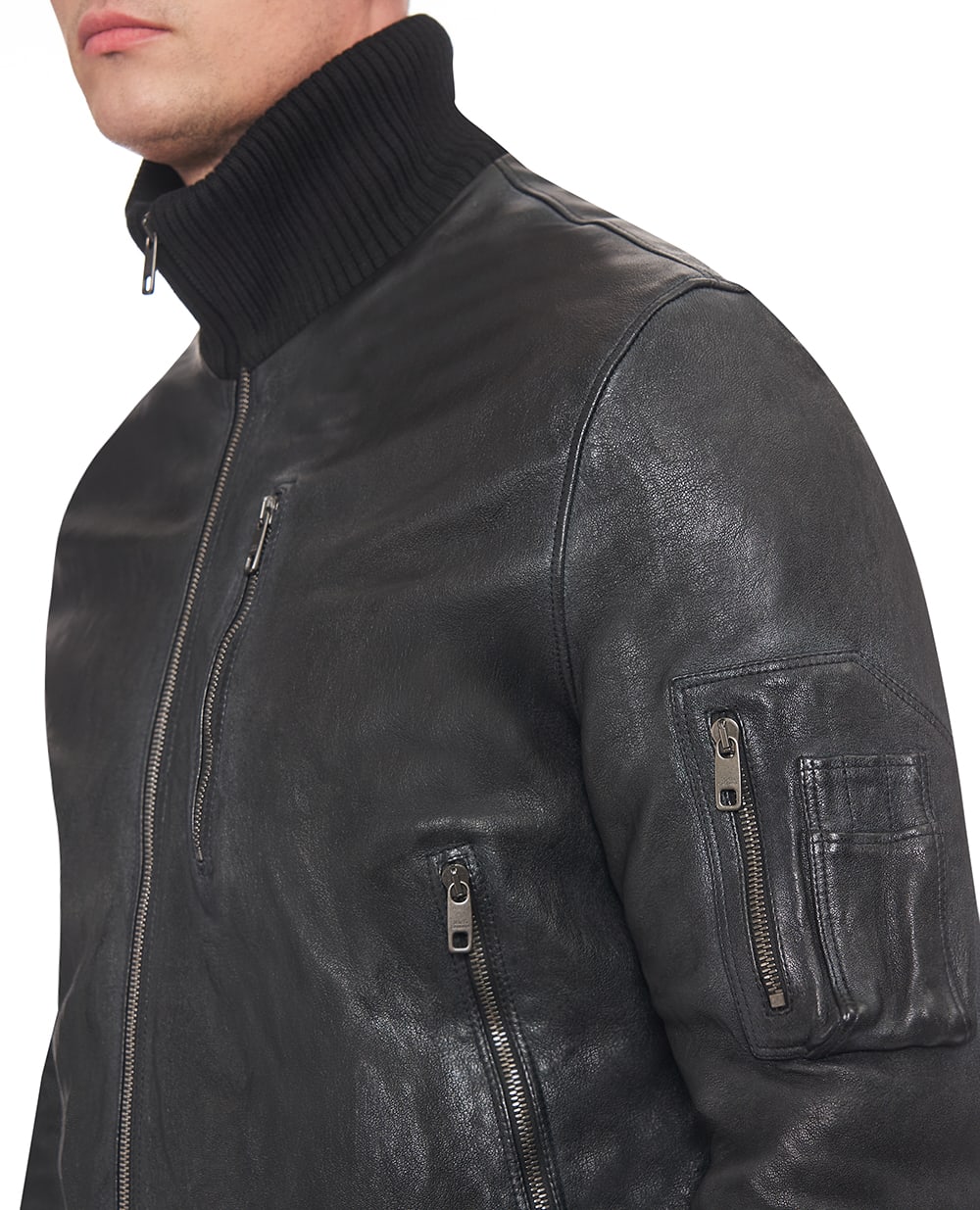 Куртка зі шкіри Dolce&Gabbana G9BQOL-HULXI, чорний колір • Купити в інтернет-магазині Kameron