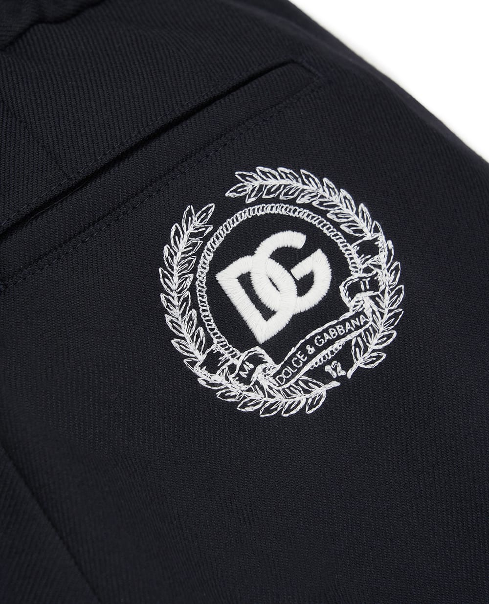 Детские брюки из шерсти с вышивкой Dolce&Gabbana Kids L44P92-FU28G-B, синій колір • Купити в інтернет-магазині Kameron