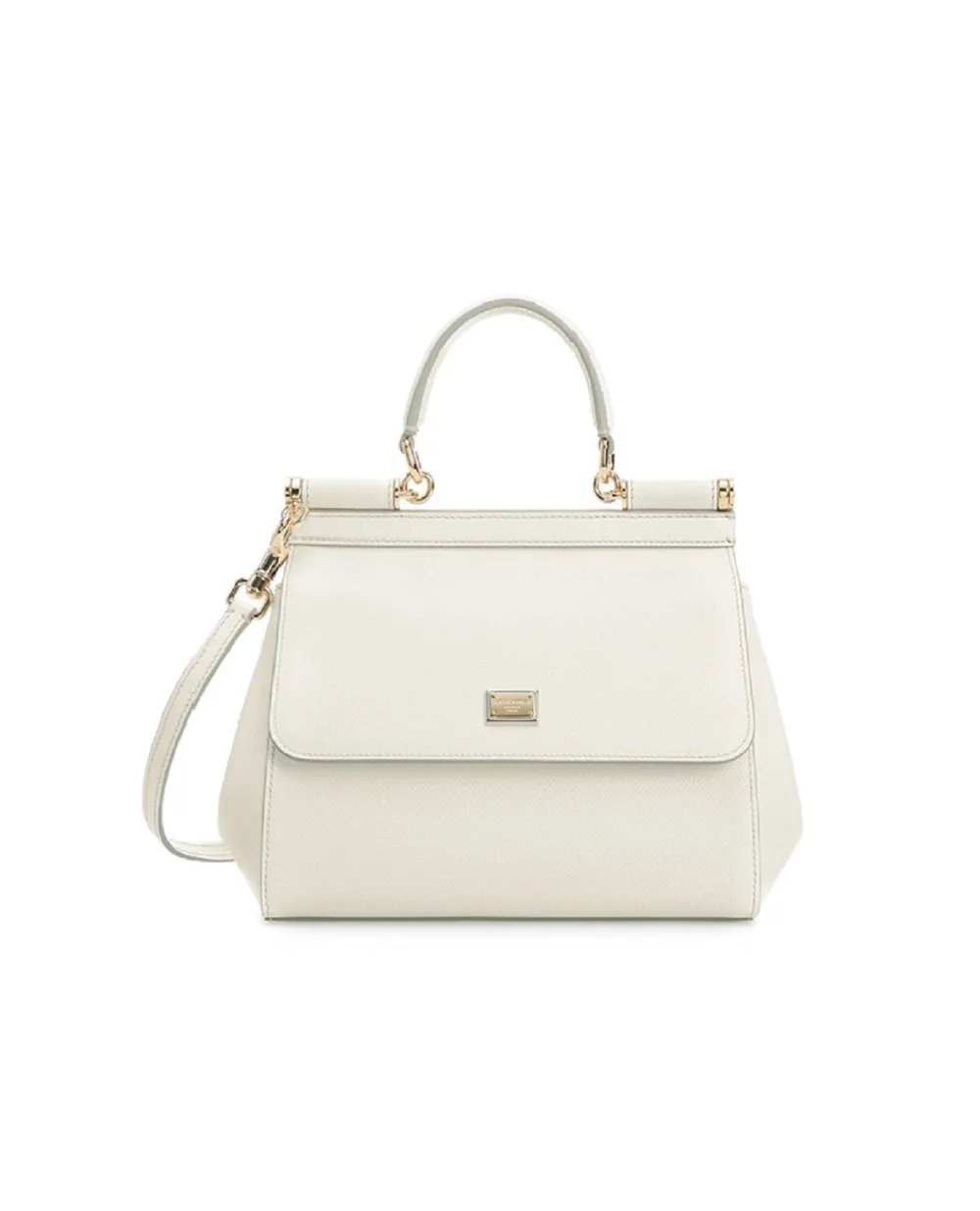 Шкіряна сумка Sicily Medium Dolce&Gabbana BB6003-A1001, білий колір • Купити в інтернет-магазині Kameron