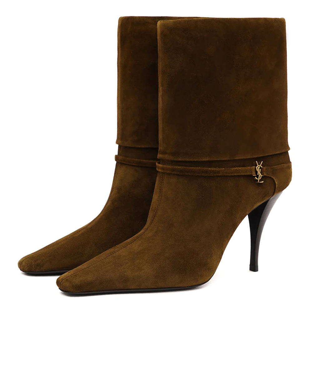 Ботильоны на каблуке Niki 90 Saint Laurent 801393-0LI00, коричневый цвет • Купить в интернет-магазине Kameron