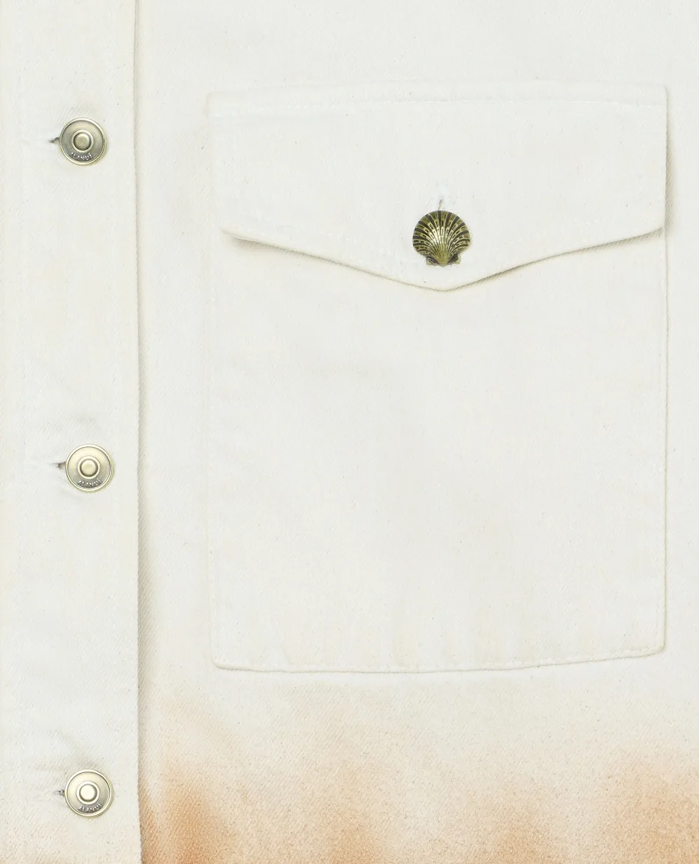 Джинсовая рубашка Alanui LWYD004R26DEN0030373, кремовый цвет • Купить в интернет-магазине Kameron