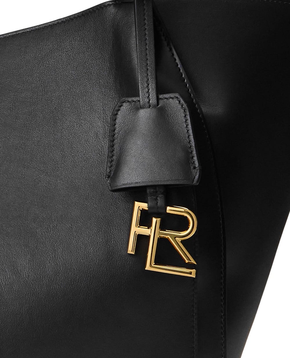 Cумка-тоут из кожи Ralph Lauren Collection 435954805003, черный цвет • Купить в интернет-магазине Kameron