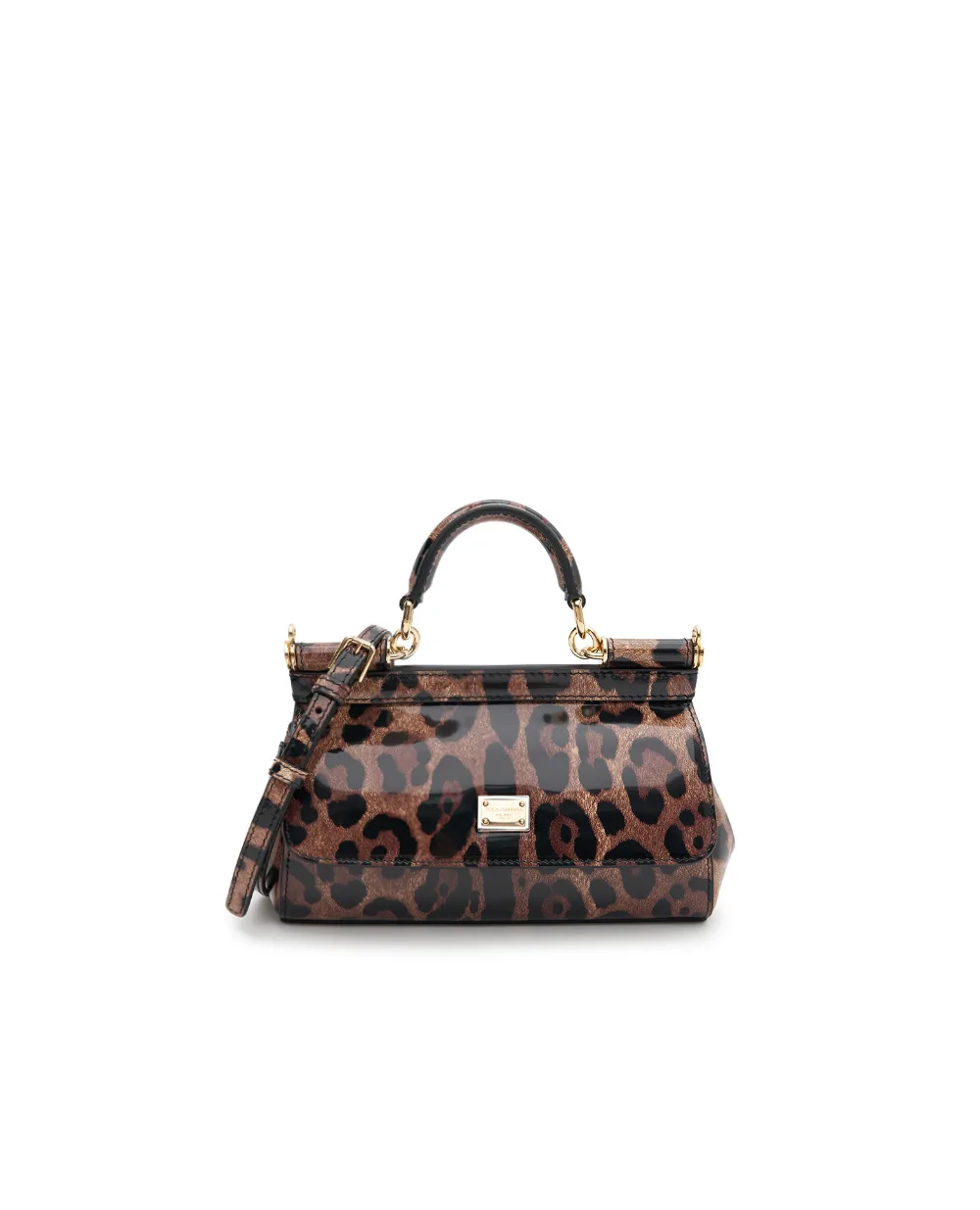 Сумка Sicily Small из кожи Dolce&Gabbana BB7116-BM568, коричневый цвет • Купить в интернет-магазине Kameron
