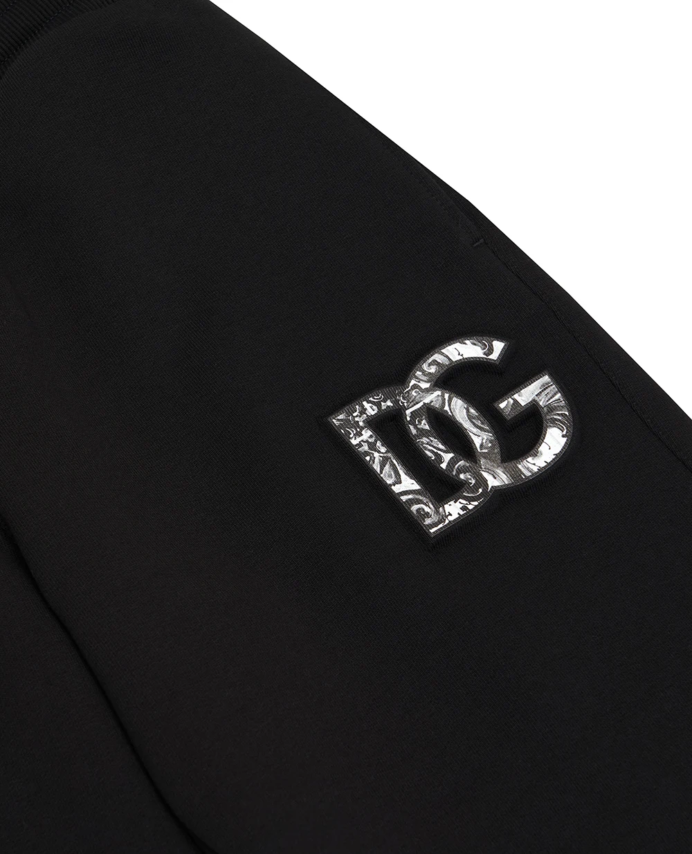Детские брюки с принтом логотипа Dolce&Gabbana Kids L4JPIG-G7PEM-S, черный цвет • Купить в интернет-магазине Kameron