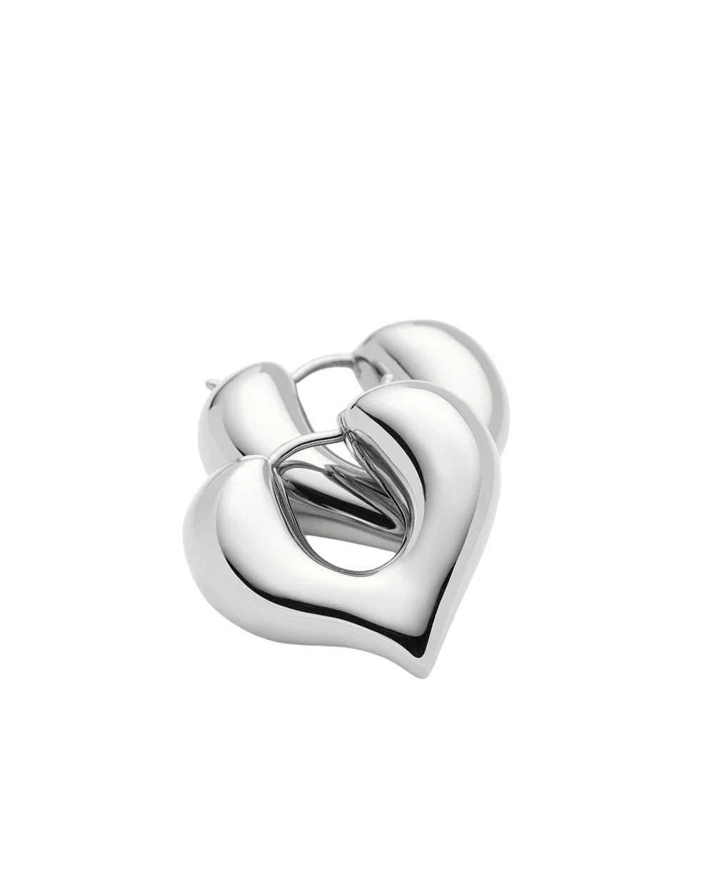 Сережки-кільця у формі серця Missoma VAL-S-E2-NS, срібний колір • Купити в інтернет-магазині Kameron