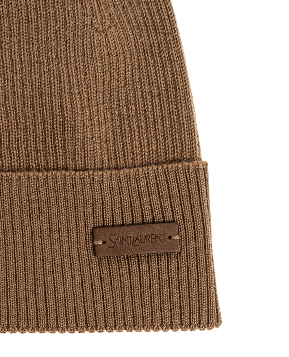 Шапка из шерсти Saint Laurent 843435-3Y206, коричневый цвет • Купить в интернет-магазине Kameron