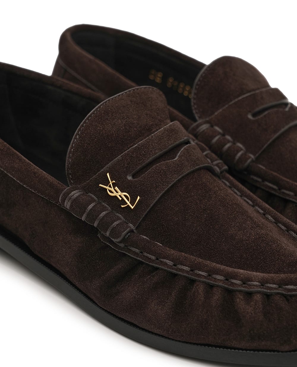Лоферы из телячьей замши Saint Laurent 818908-2W5AA, коричневый цвет • Купить в интернет-магазине Kameron
