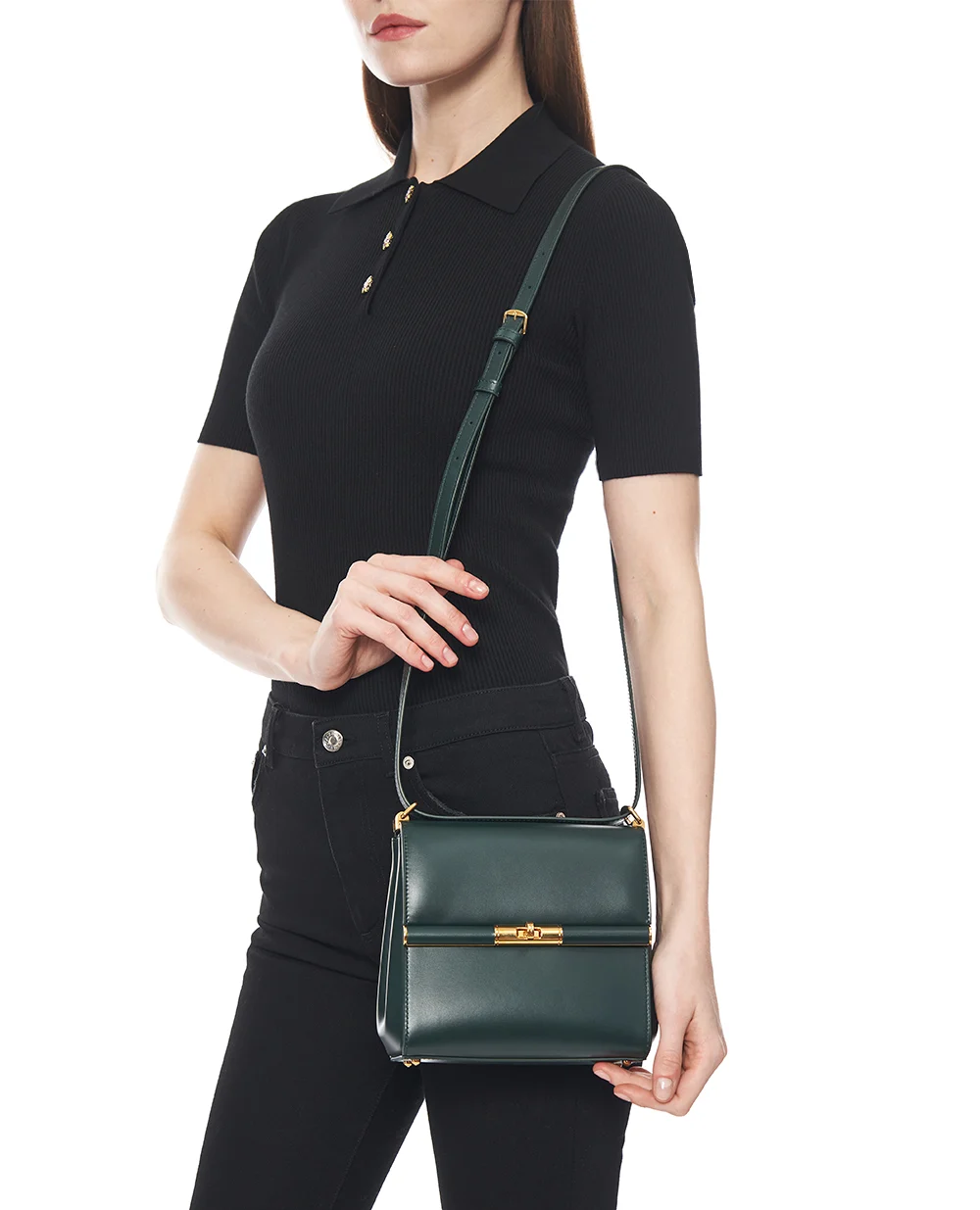 Сумка City Marlene из телячьей кожи Dolce&Gabbana BB7726-A3G19, зеленый цвет • Купить в интернет-магазине Kameron