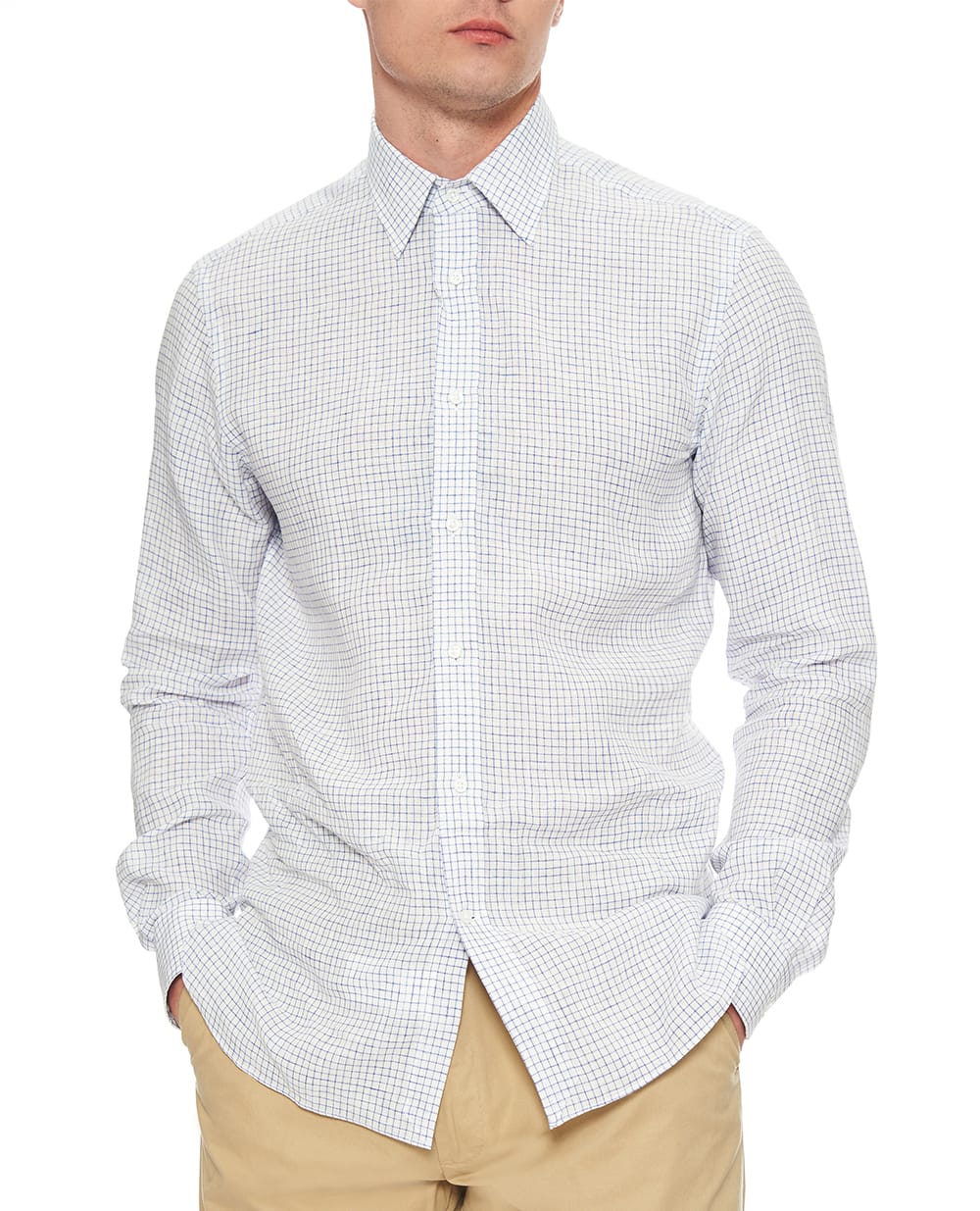 Сорочка з льону Ralph Lauren Purple Label 791964448001, синій колір • Купити в інтернет-магазині Kameron