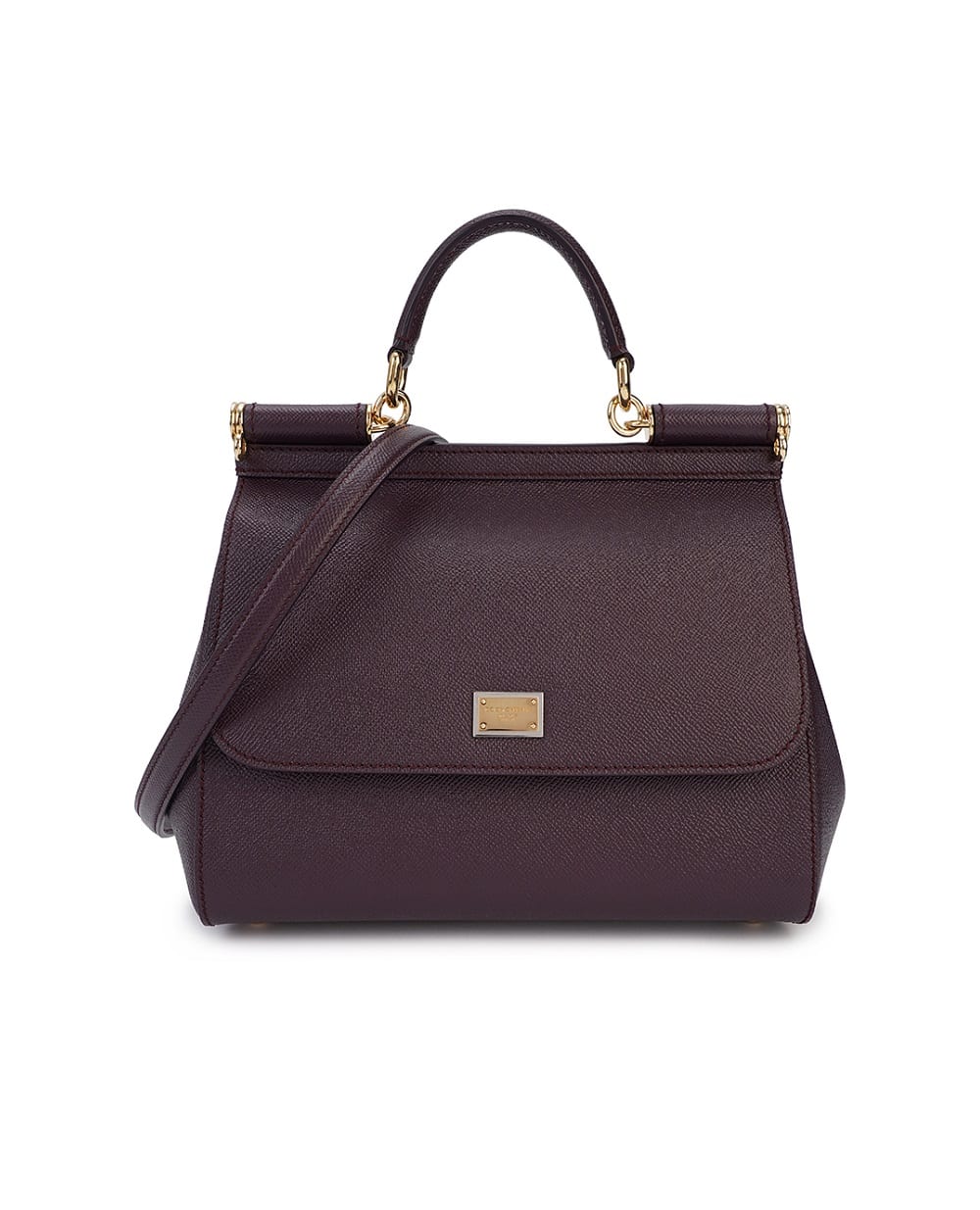 Кожаная сумка Sicily Large Dolce&Gabbana BB6002-B1001, фиолетовый цвет • Купить в интернет-магазине Kameron
