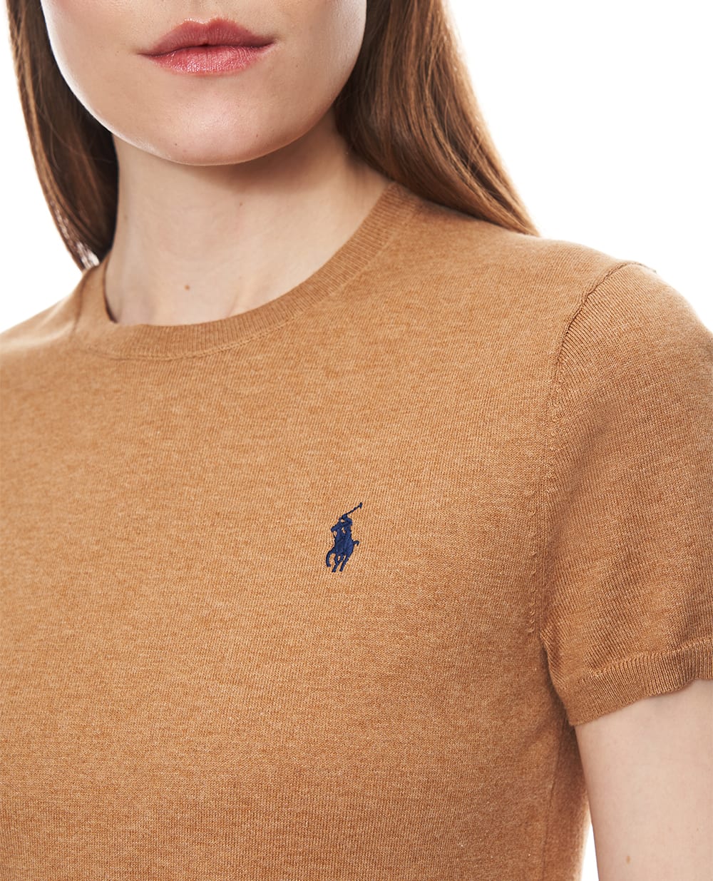 Свитер с коротким рукавом Polo Ralph Lauren 211971872007, коричневый цвет • Купить в интернет-магазине Kameron