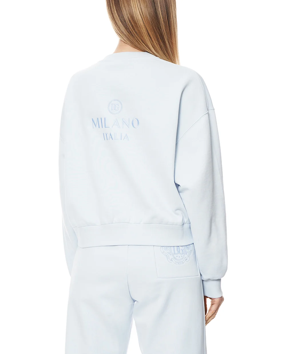 Світшот з вишивкою (костюм) Dolce&Gabbana F9Q92Z-GDDMO, блакитний колір • Купити в інтернет-магазині Kameron