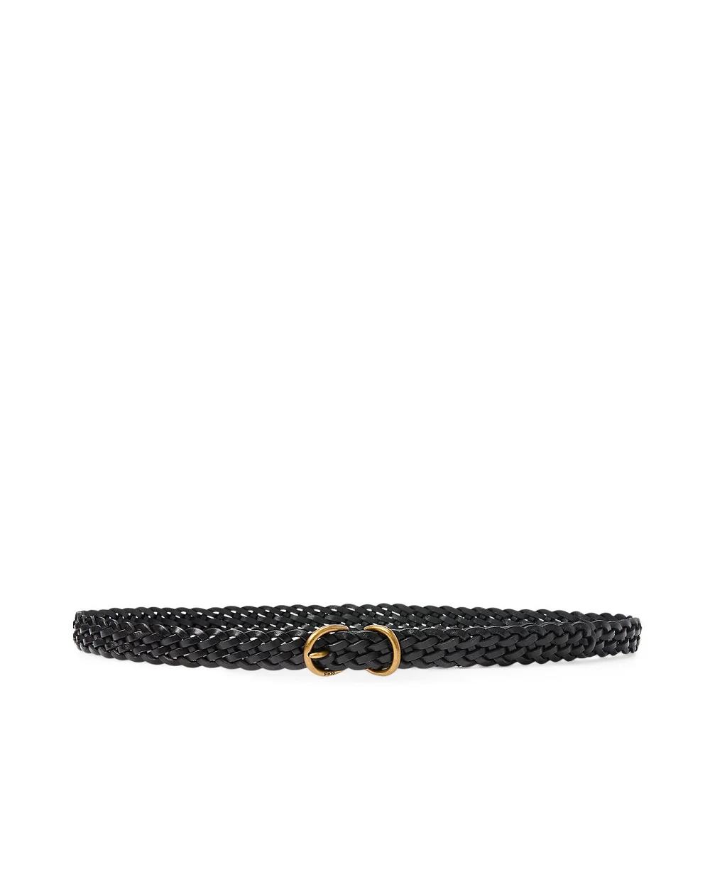 Плетеный кожаный пояс Vachetta Polo Ralph Lauren 429890339002, черный цвет • Купить в интернет-магазине Kameron