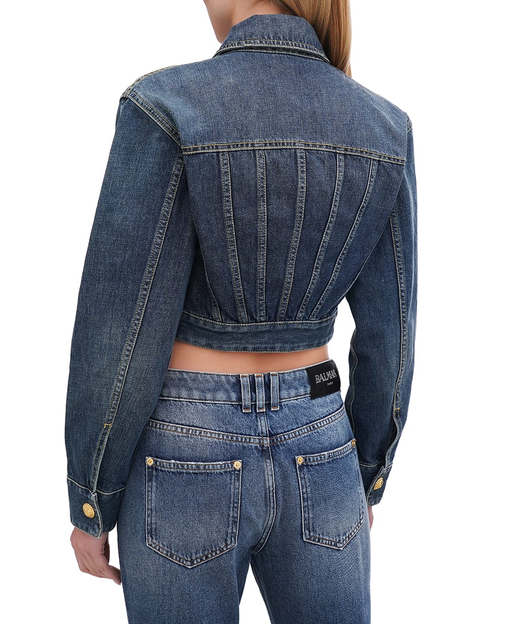 Джинсовая куртка Balmain EF1TC180DF65, синий цвет • Купить в интернет-магазине Kameron