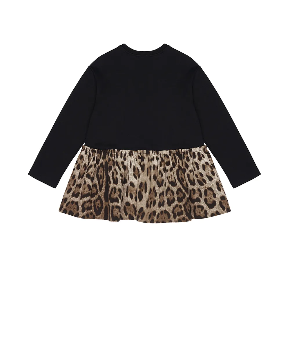 Дитяча сукня з леопардовим принтом Dolce&Gabbana Kids L5JDAW-G7PRY-S, чорний колір • Купити в інтернет-магазині Kameron
