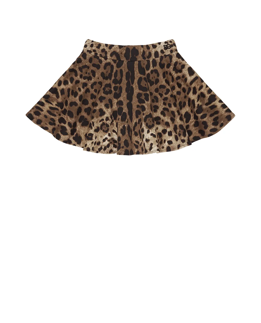 Дитяча спідниця з леопардовим принтом Dolce&Gabbana Kids L5JIB8-HS7LD-B, коричневий колір • Купити в інтернет-магазині Kameron