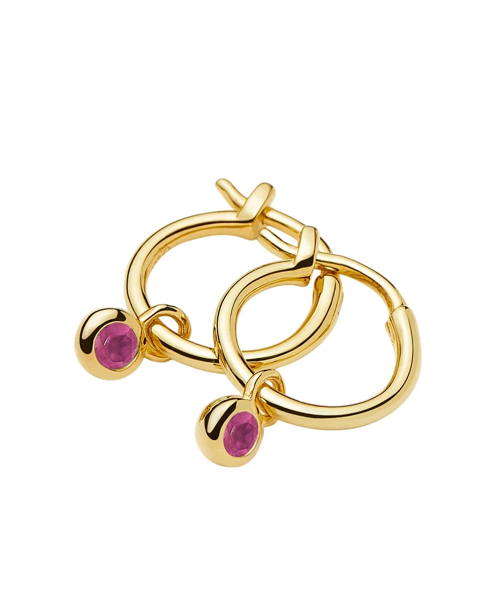 Сережки-кільця з мініатюрними підвісками Missoma BSH-G-E2-RQ1, золотий колір • Купити в інтернет-магазині Kameron