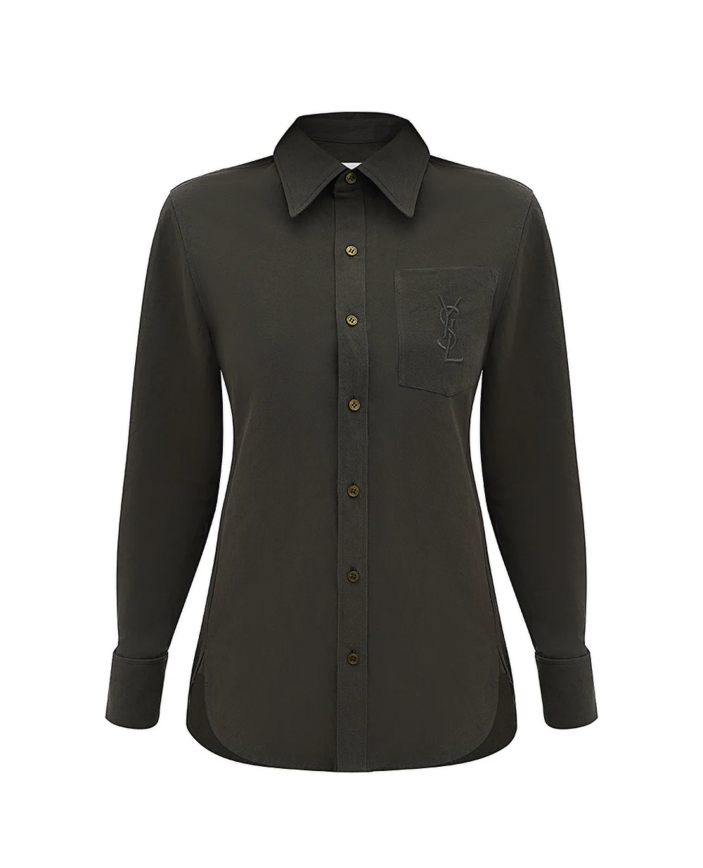 Сорочка Saint Laurent 823673-Y3D50, темно-зелений колір • Купити в інтернет-магазині Kameron