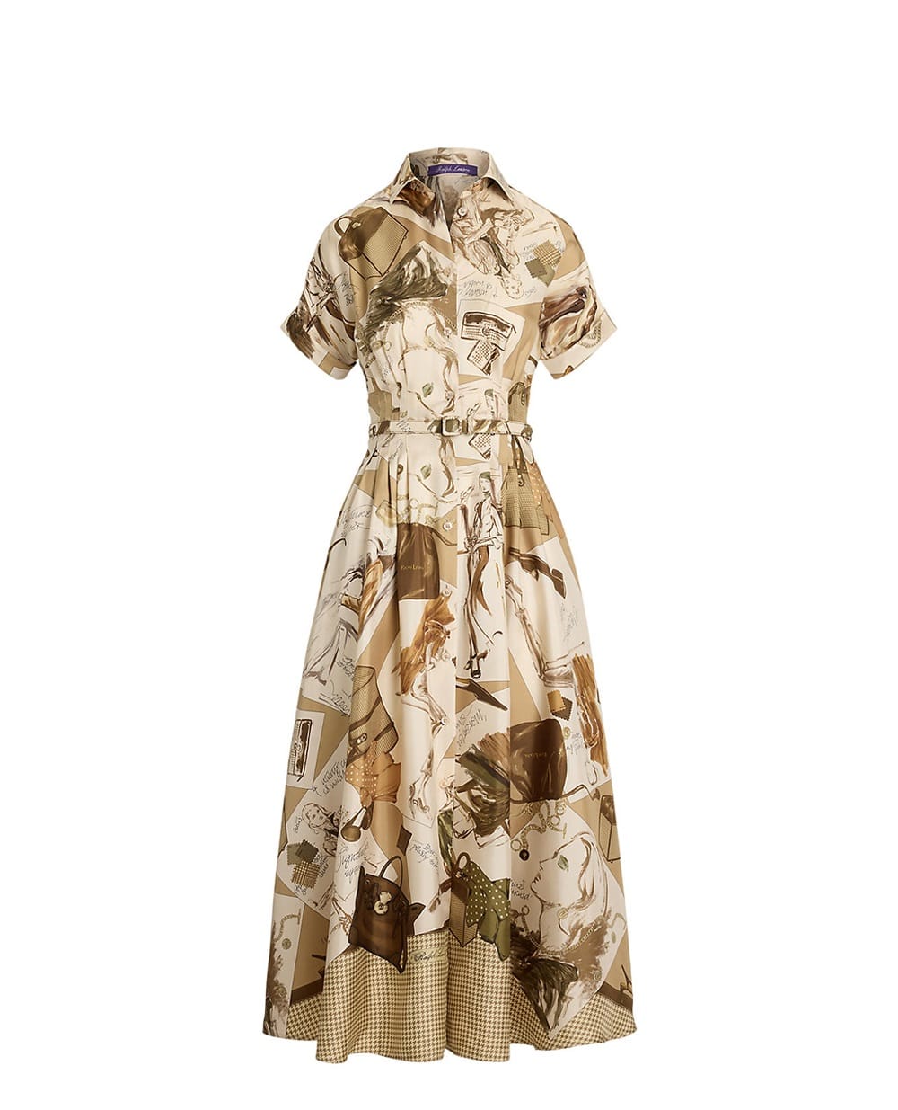 Сукня Donatella Diary-Print Ralph Lauren Collection 290P00357001, бежевий колір • Купити в інтернет-магазині Kameron