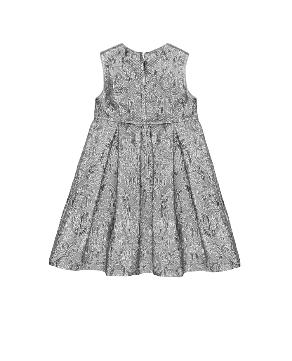 Детское платье из жаккарда Dolce&Gabbana Kids L54DL6-HJMQW-B, серебряный цвет • Купить в интернет-магазине Kameron