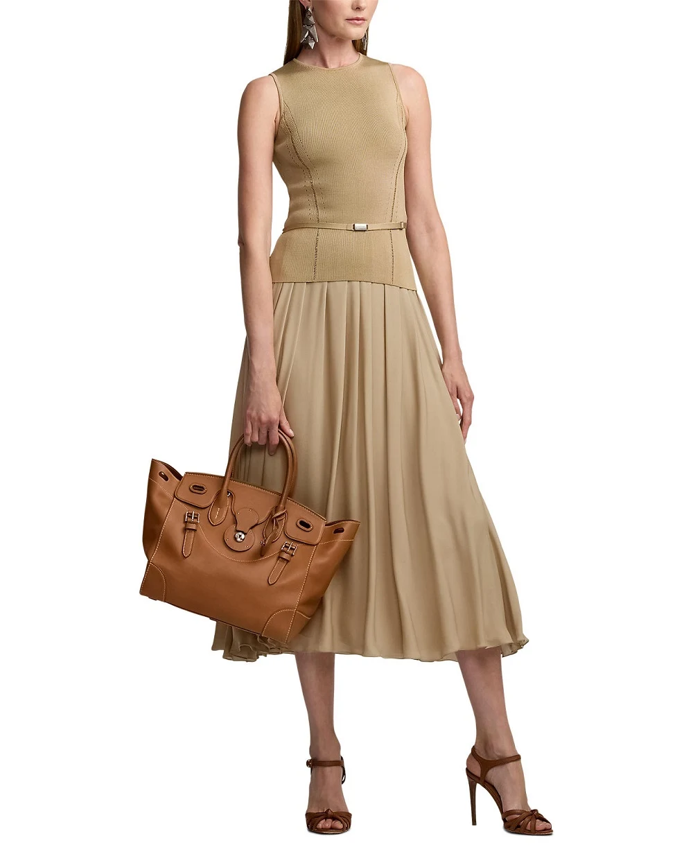 Шелковая юбка Ralph Lauren Collection 290966353001, бежевый цвет • Купить в интернет-магазине Kameron