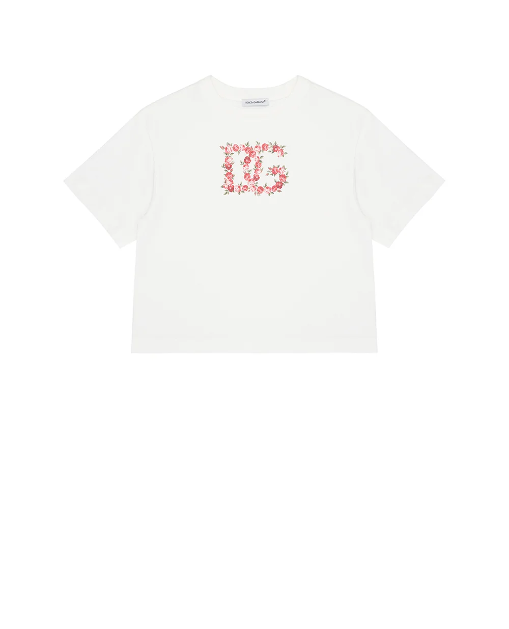 Дитяча футболка з принтом логотипу DG Dolce&Gabbana Kids L5JTNL-G7PVF-B, білий колір • Купити в інтернет-магазині Kameron