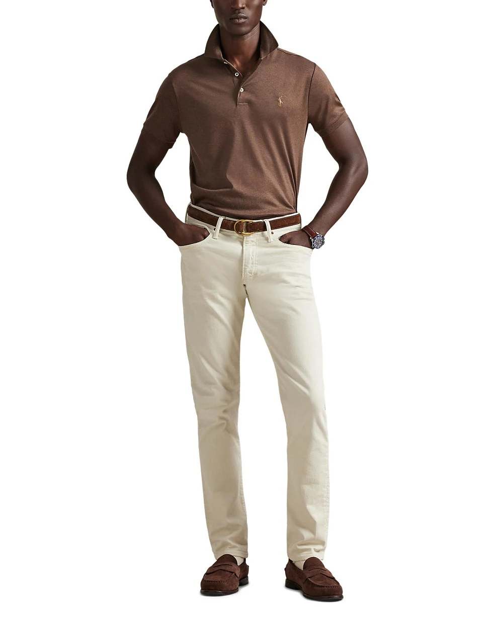 Поло Polo Ralph Lauren 710704319094, коричневый цвет • Купить в интернет-магазине Kameron