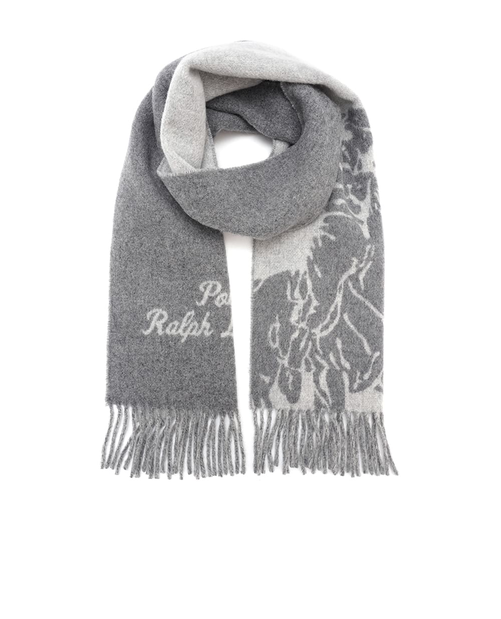 Шарф Polo Ralph Lauren 449959435001, серый цвет • Купить в интернет-магазине Kameron