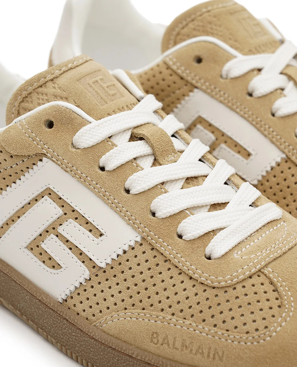 Кросівки Balmain Swan із замші Balmain GN1VI735LACS, бежевий колір • Купити в інтернет-магазині Kameron