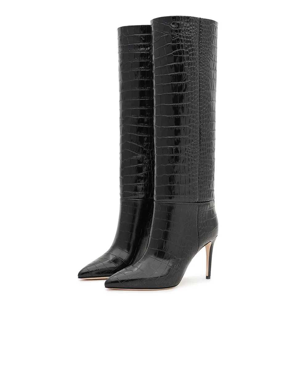 Чоботи на шпильці з крокодиловим ефектом Paris Texas PX548-XCOCO, чорний колір • Купити в інтернет-магазині Kameron