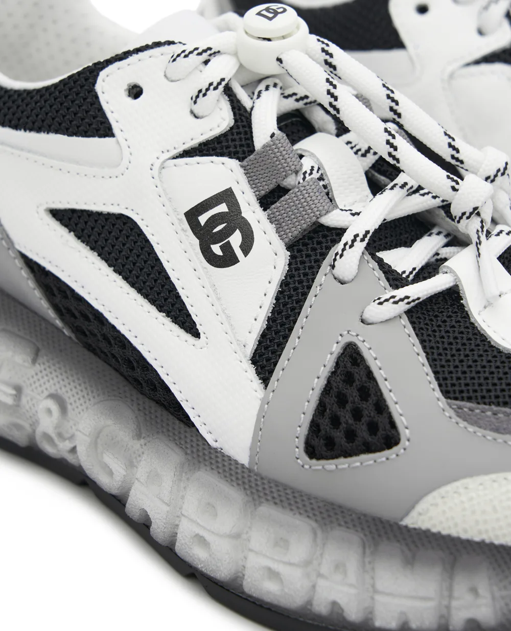 Дитячі кросівки DG Bounce 12 з нейлону та телячої шкіри Dolce&Gabbana Kids DA5290-AX260-L, сірий колір • Купити в інтернет-магазині Kameron