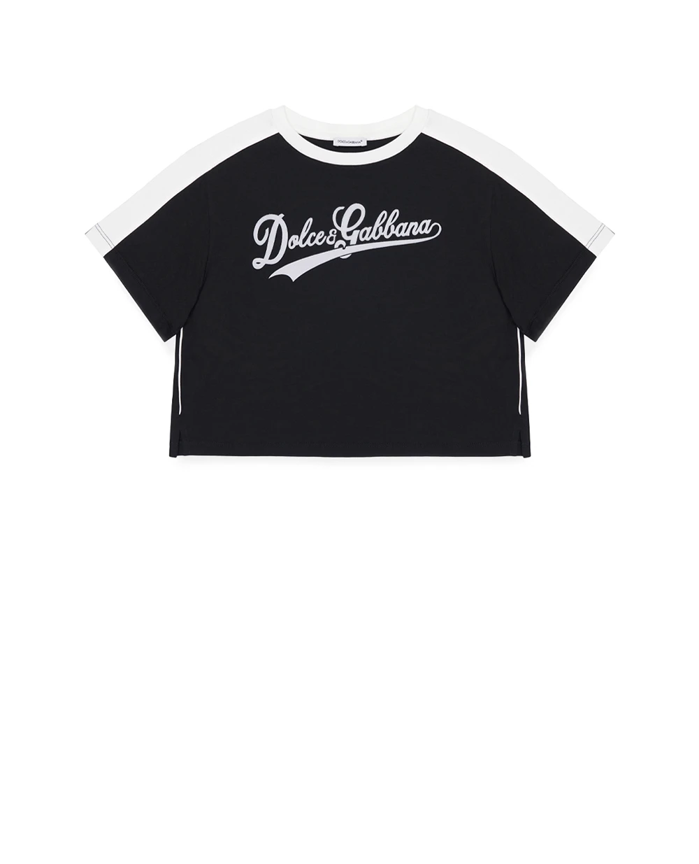 Дитяча футболка з принтом Dolce&Gabbana Kids L5JTQG-G7PWI-B, чорний колір • Купити в інтернет-магазині Kameron