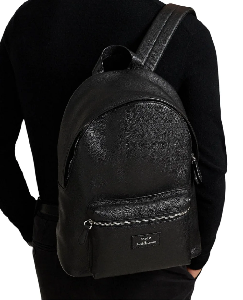 Рюкзак із зернистої шкіри Polo Ralph Lauren 405962456001, чорний колір • Купити в інтернет-магазині Kameron