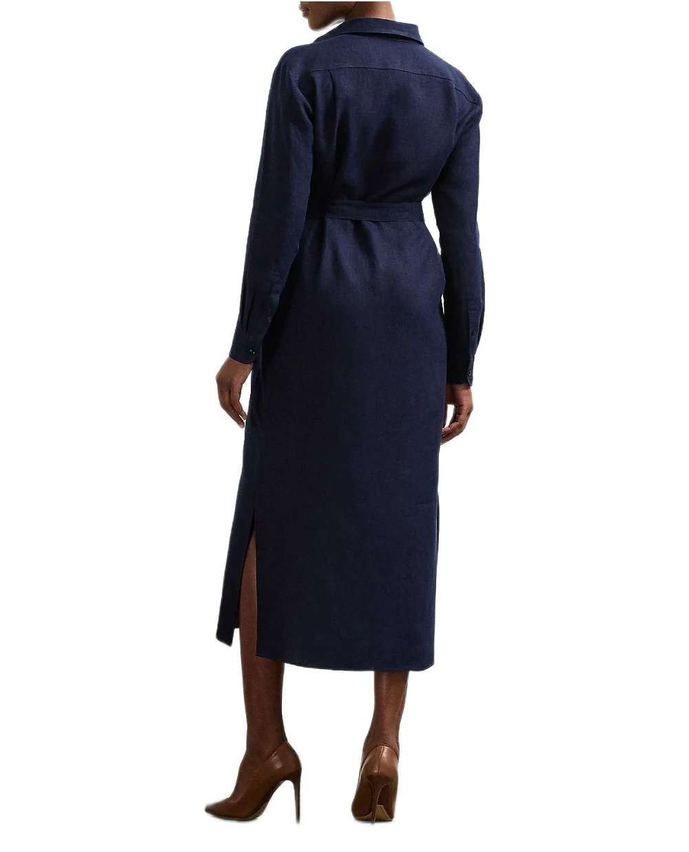 Льняное платье Ralph Lauren Collection 290955061001, темно-синий цвет • Купить в интернет-магазине Kameron