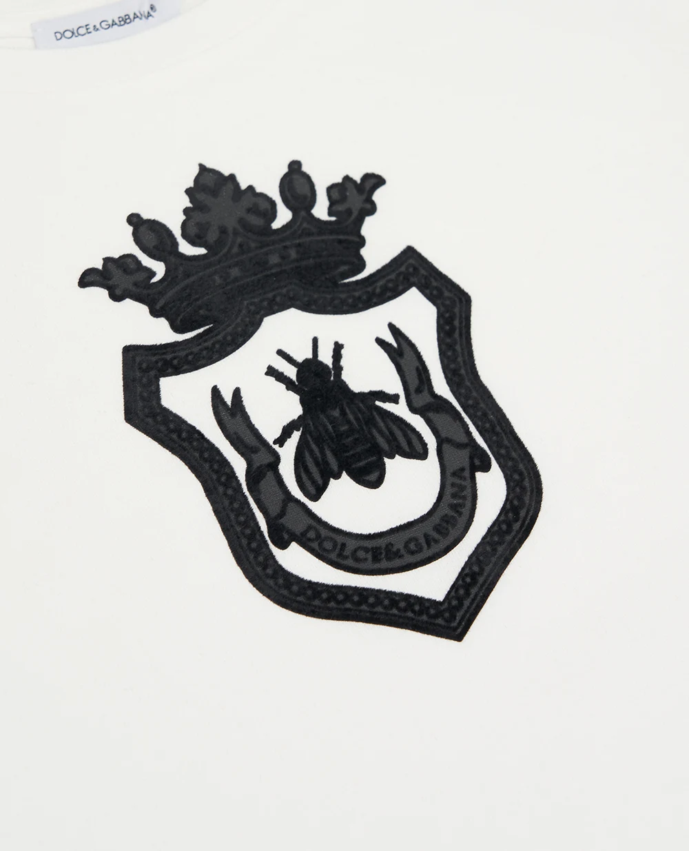 Детская футболка с принтом Dolce&Gabbana Kids L4JTHV-G7PMJ-B, белый цвет • Купить в интернет-магазине Kameron