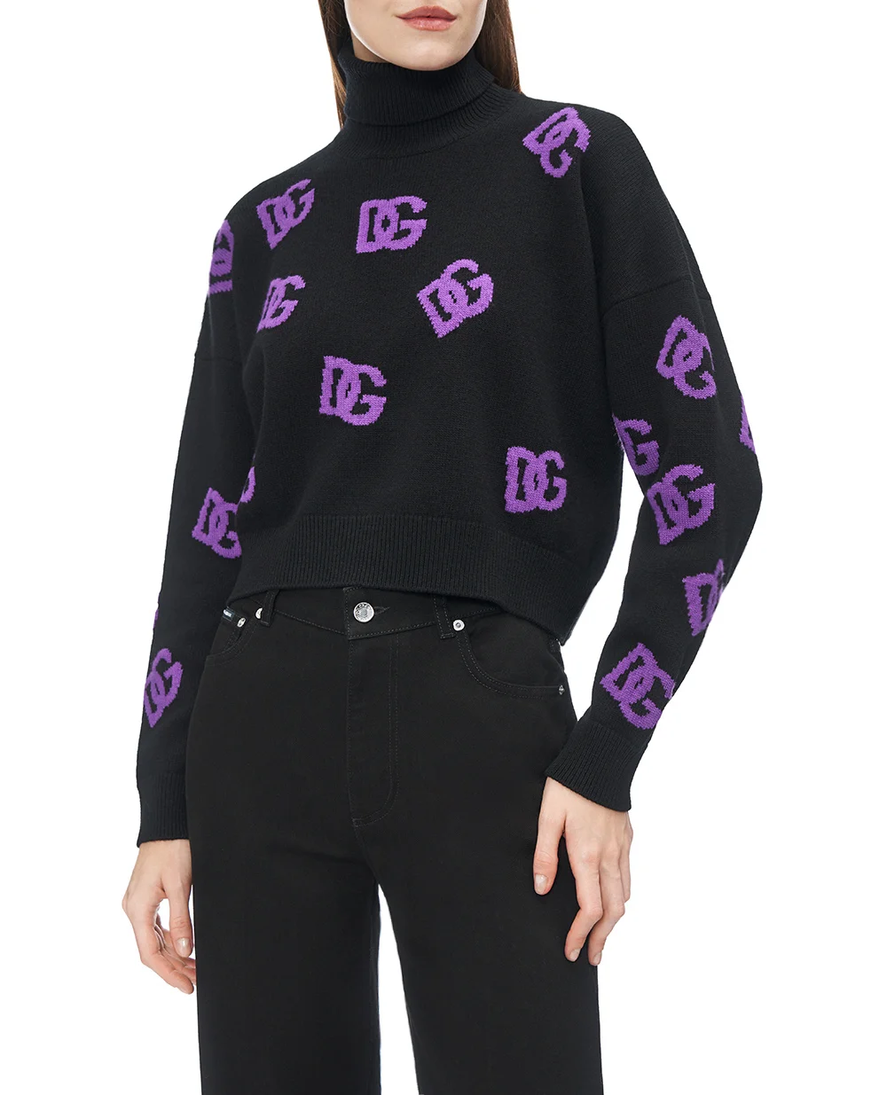 Свитер из шерсти Dolce&Gabbana FXW04T-JCVYX, черный цвет • Купить в интернет-магазине Kameron