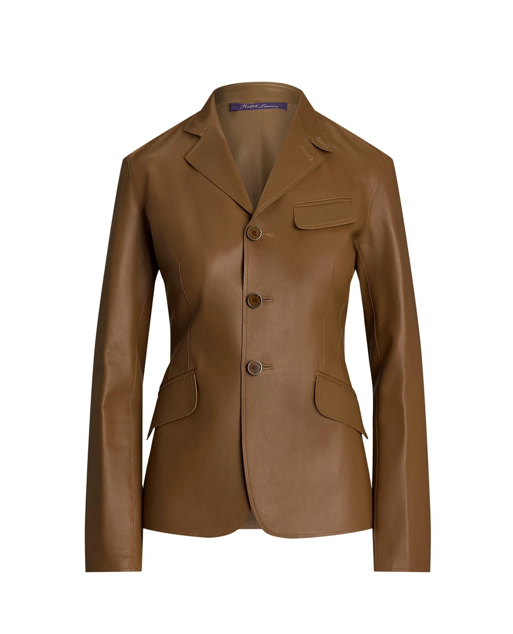 Кожаный жакет Ralph Lauren Collection 290965602001, коричневый цвет • Купить в интернет-магазине Kameron