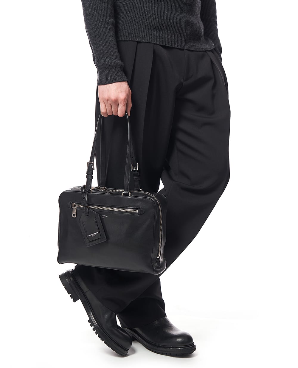 Сумка Ellis из телячьей кожи Dolce&Gabbana BM2574-AH850, черный цвет • Купить в интернет-магазине Kameron