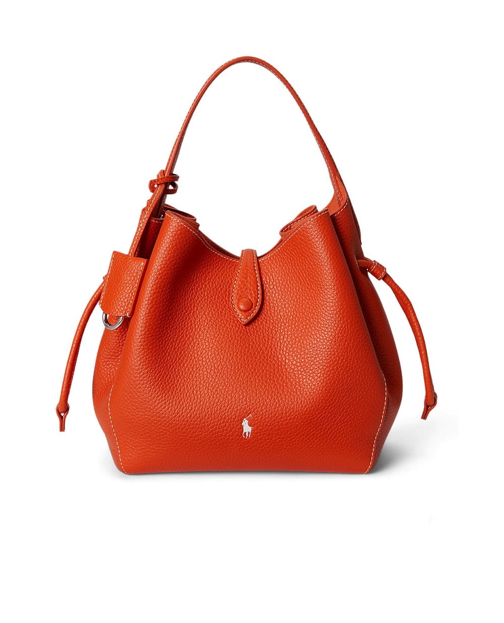 Сумка Polo Play на завязках из кожи Polo Ralph Lauren 428978571003, оранжевый цвет • Купить в интернет-магазине Kameron