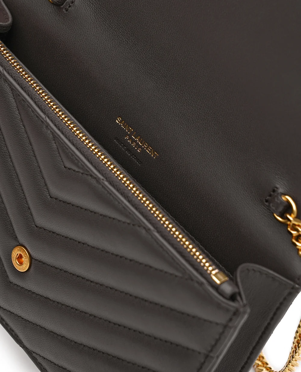 Сумка-клатч CASSANDRE зі шкіри ягняти Saint Laurent 857605-AAA44, сірий колір • Купити в інтернет-магазині Kameron